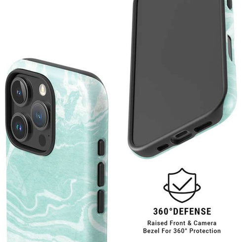 Mint Marbling iPhone 16 Pro Magsafe Impact Case